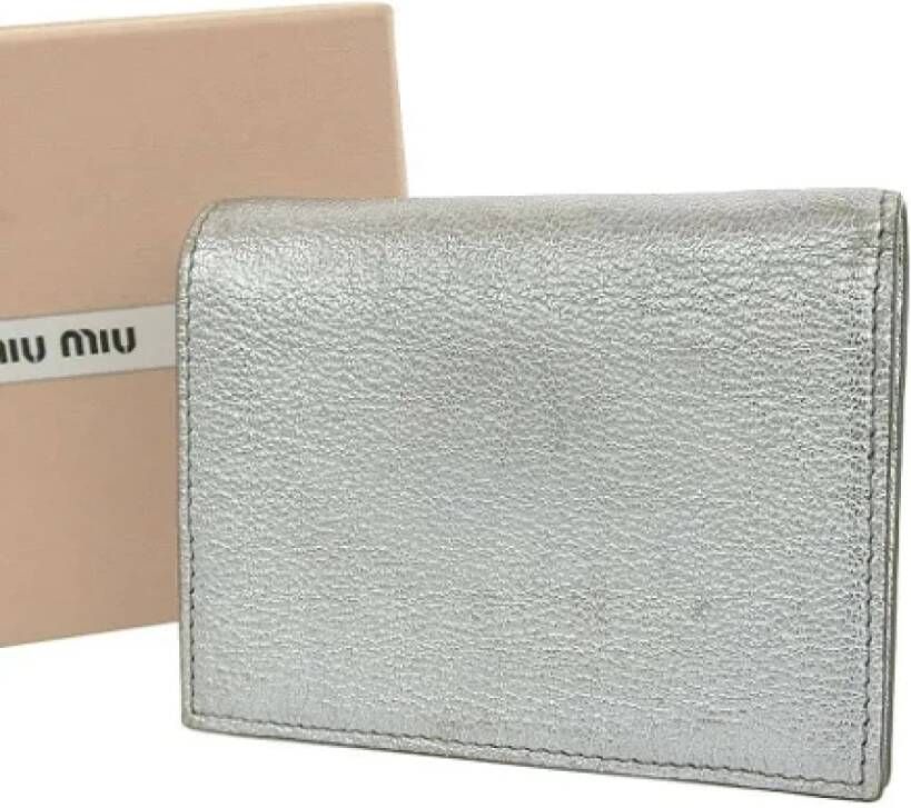 Miu Pre-owned Leather wallets Grijs Heren