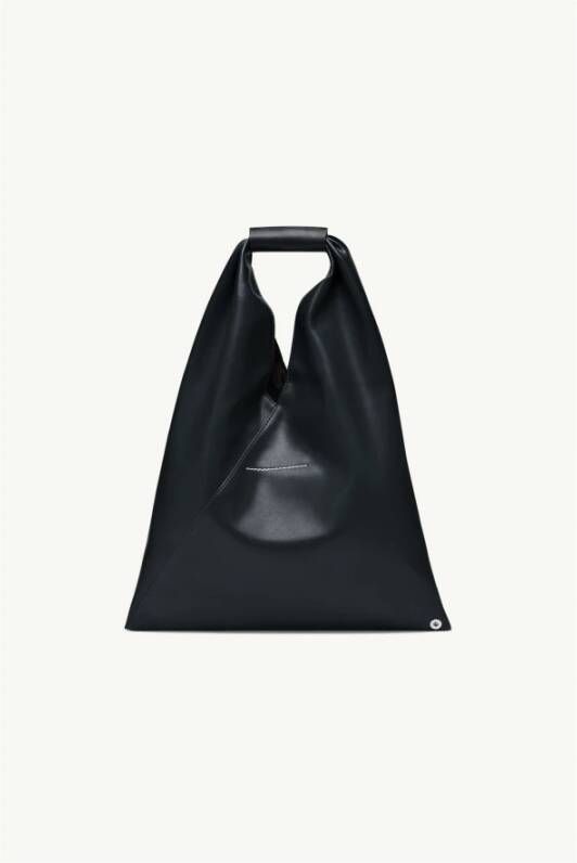 MM6 Maison Margiela Japanse Klassieke Kleine Zwarte Leren Handtas Zwart Dames
