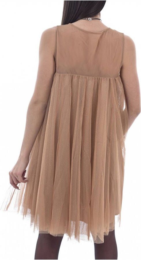 Molly Bracken Trapeze -jurk in glitter tule Beige Dames