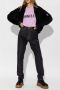 Moncler Logo Borduurwerk High-Rise Jeans Black Dames - Thumbnail 2