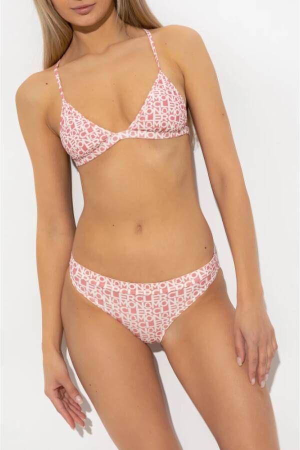 Moncler Bikini met logo-print Roze Dames