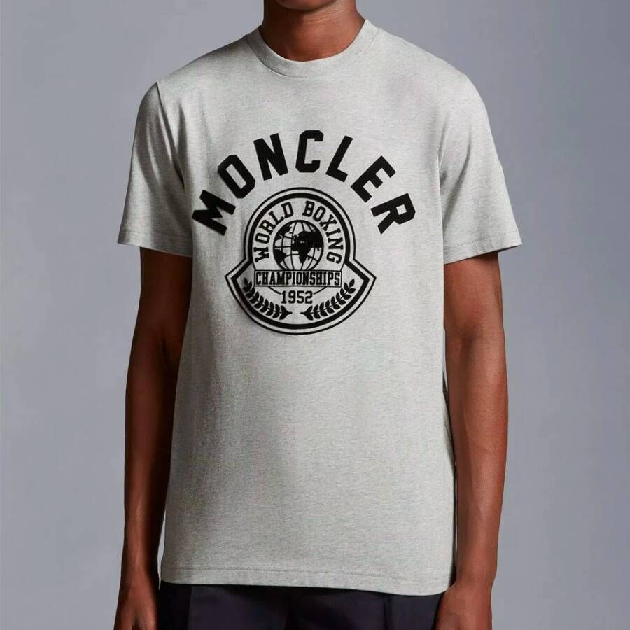 Moncler College geïnspireerd crew neck T-shirt Grijs Heren