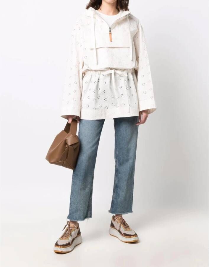 Moncler Asnen Broderie Anglaise Cape Wit Dames