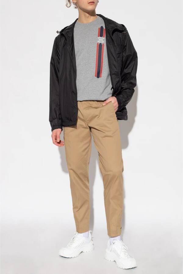 Moncler Jas met logo Zwart Heren