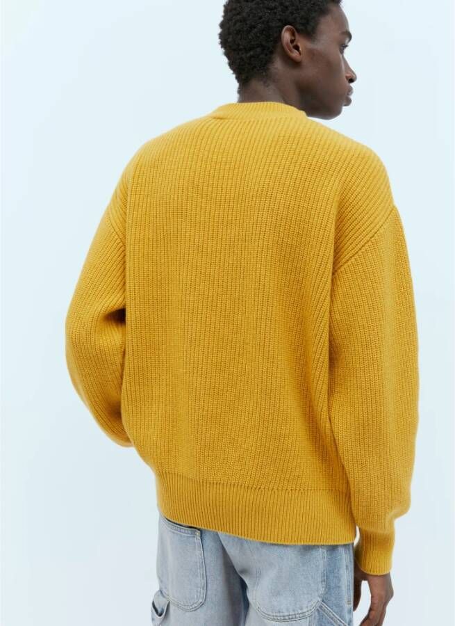 Moncler Klassieke Crew Neck Sweater Yellow Heren