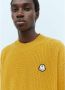 Moncler Gele Sweaters met Velvet Logo Patch Yellow Heren - Thumbnail 3