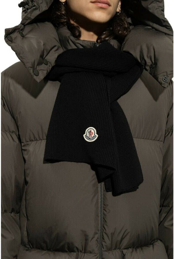 Moncler Logo-geërgeerde sjaal Zwart Heren