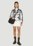Moncler Metallic Gewatteerde Jas met Logo Patch Grijs Dames - Thumbnail 2