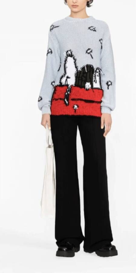 Moncler Kleurrijke Ronde Hals Gebreide Trui Blauw Dames