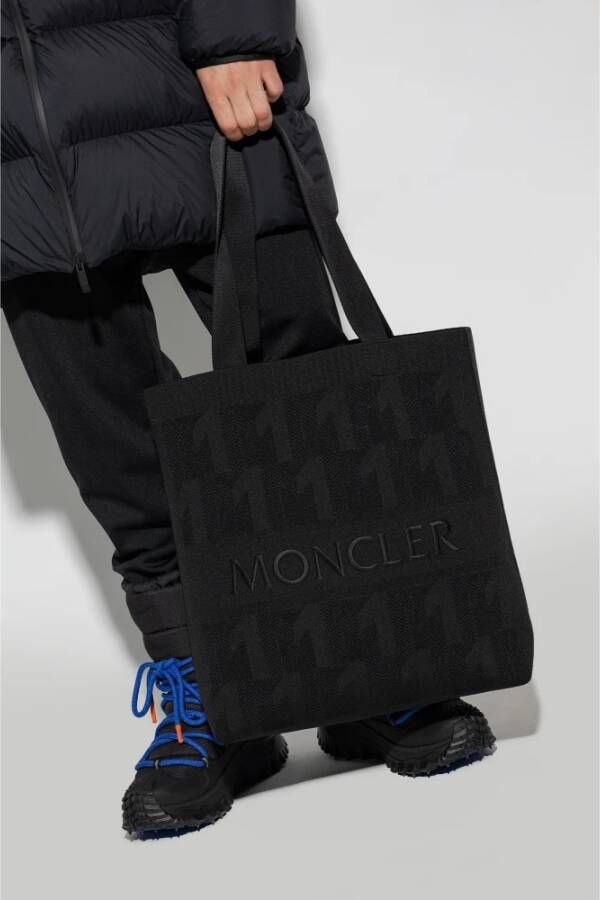 Moncler Shopper tas met logo Zwart Heren