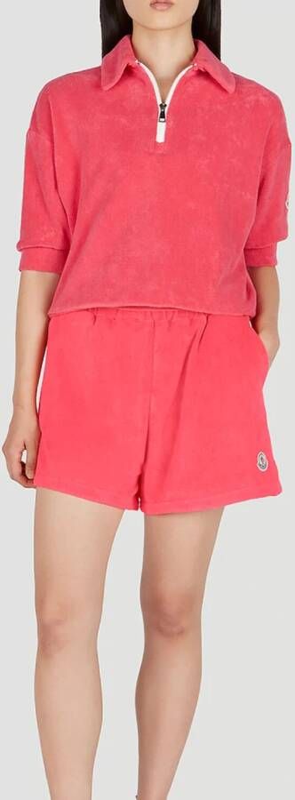 Moncler Terry Towelling Track Shorts Roze Dames