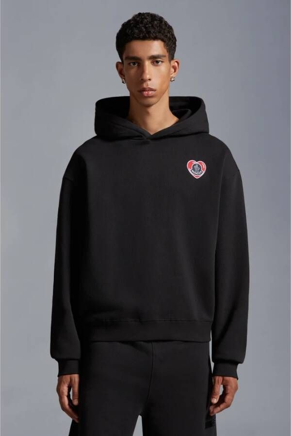 Moncler Logo Applique Hoodie Zwart Heren