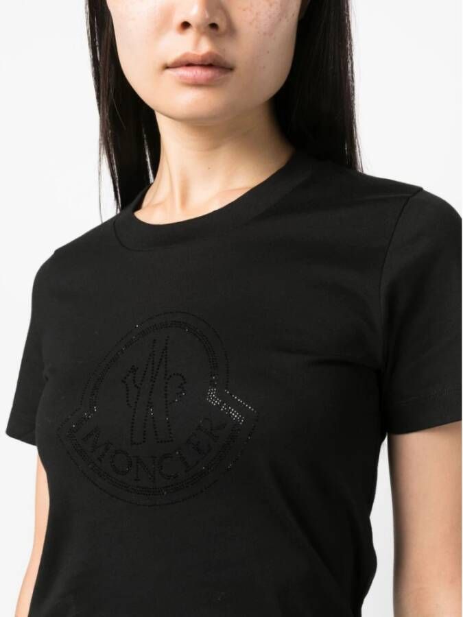 Moncler Zwart SS T-Shirt voor Heren Zwart Dames