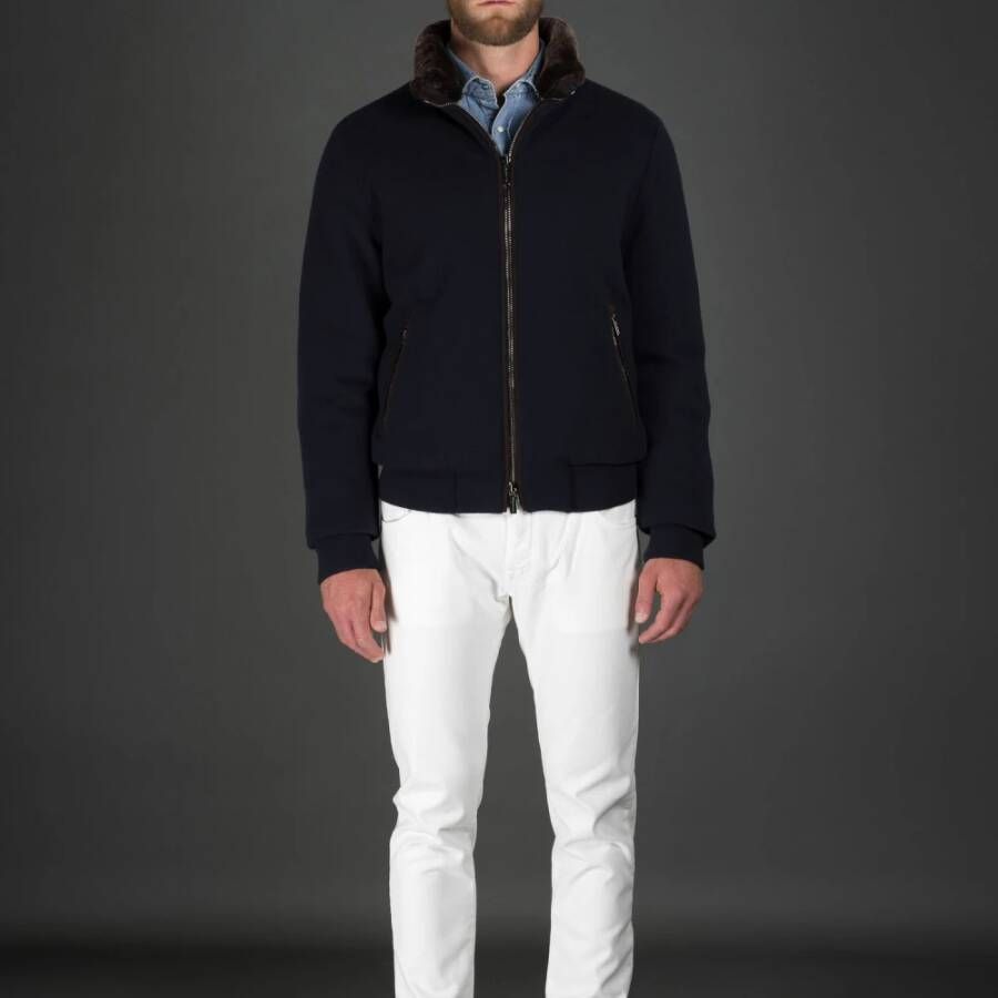 Moorer Bomber Jackets Blauw Heren