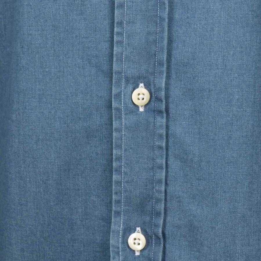 Moorer Normaal Overhemd Blauw Heren