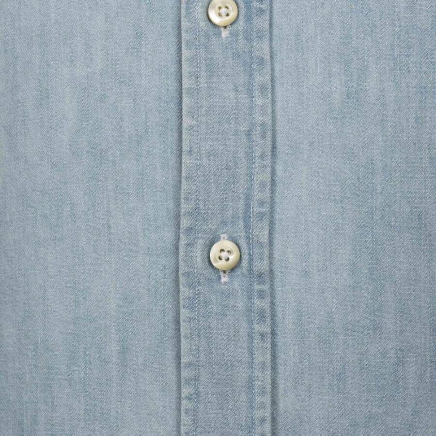 Moorer Normaal Overhemd Blauw Heren