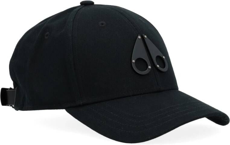Moose Knuckles Zwarte Katoenen Beanie Zwart Heren