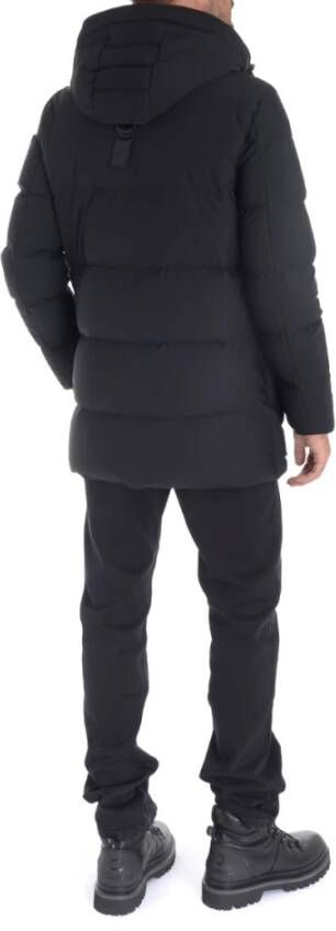 Moose Knuckles Zwarte gewatteerde jas met capuchon voor heren Zwart Heren