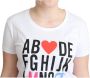 Moschino Wit Katoenen Alfabet Letter Print Tops T-shirt White Dames - Thumbnail 4