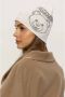 Moschino Witte Wollen Hoed met Geborduurd Logo Beige Dames - Thumbnail 2