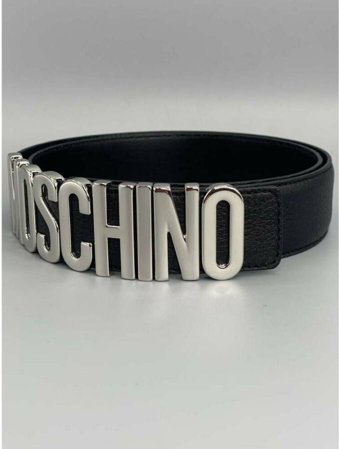 Moschino Belt In Leather With Logo Zwart Dames