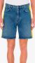 Moschino Blauwe Denim Shorts met Handgeschilderde Zijstrepen Blue Heren - Thumbnail 2