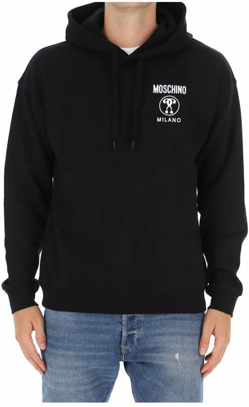 Moschino Double Question Mark Hooded Sweatshirt Zwart Heren