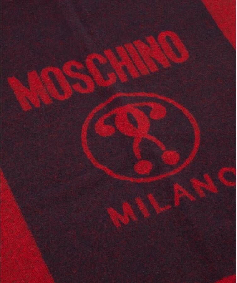 Moschino Double Question Mark Wool scarf Rood Dames