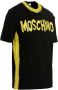 Moschino Handgeschilderde Logo Print T-Shirt Zwart Black Heren - Thumbnail 5