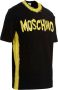 Moschino Handgeschilderde Logo Print T-Shirt Zwart Black Heren - Thumbnail 2