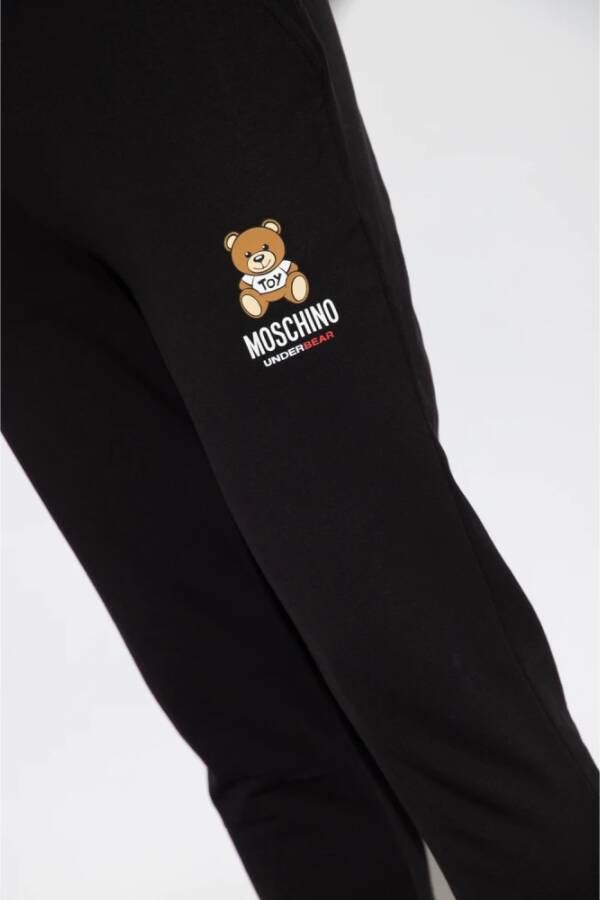 Moschino Handtekening Teddy Bear Sweatpants Black Heren