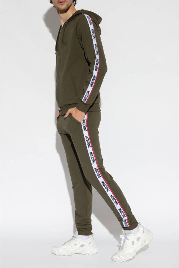 Moschino Hoodie met logo Groen Heren