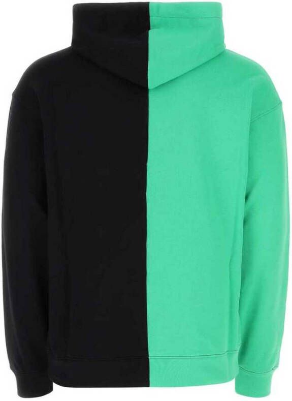 Moschino Tweekleurige katoenen oversized sweatshirt Zwart Heren
