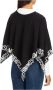 Moschino Zwarte Poncho met Logo Patroon van Wol-Kasjmier Zwart Dames - Thumbnail 3