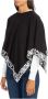 Moschino Zwarte Poncho met Logo Patroon van Wol-Kasjmier Zwart Dames - Thumbnail 4