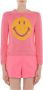 Moschino Speelse Roze Smile Katoenen Trui Pink Dames - Thumbnail 2