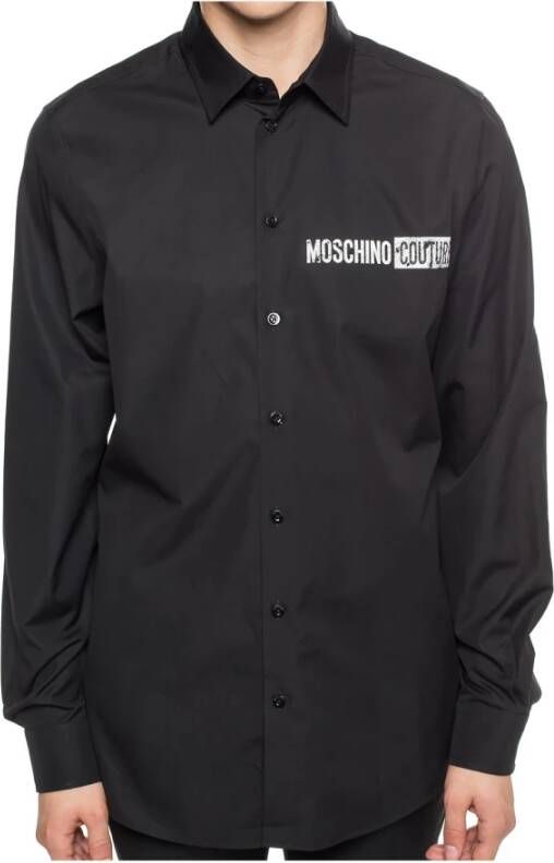 Moschino Logo Achterop Shirt Zwart Heren