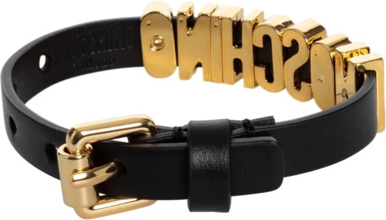Moschino Logo Lettering Bracelet Zwart Dames