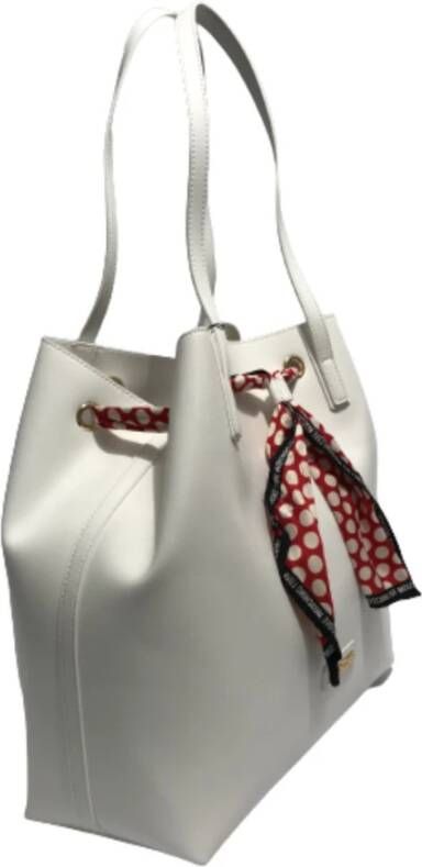 Moschino Love Shopping Eco Leren Tas met Witte Sjaal Wit Dames