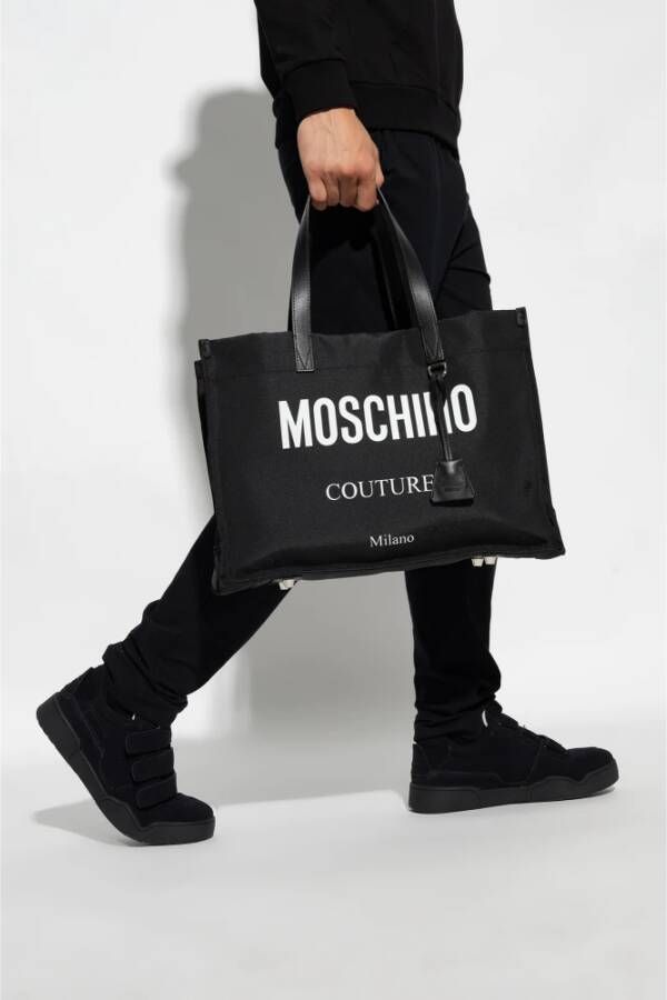 Moschino Merk shopper tas Zwart Dames