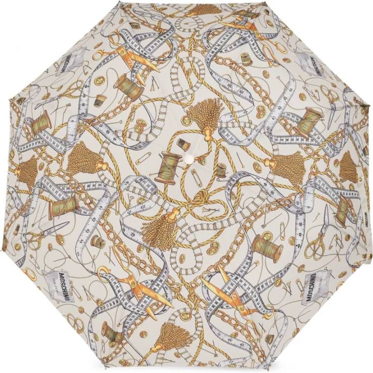 Moschino Paraplu met logo Beige Unisex