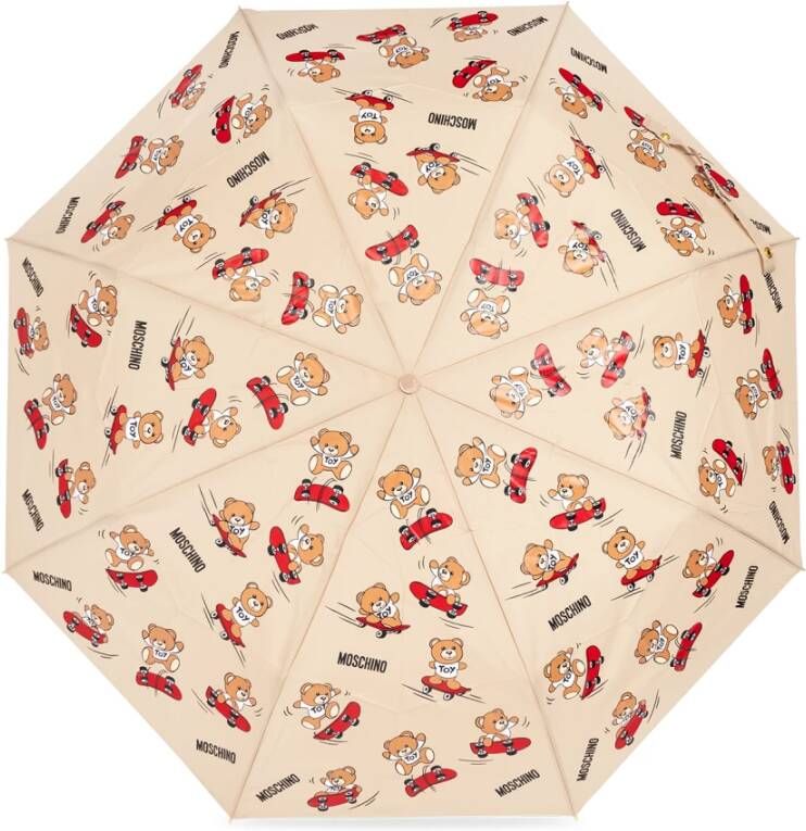 Moschino Paraplu met logo Beige Unisex