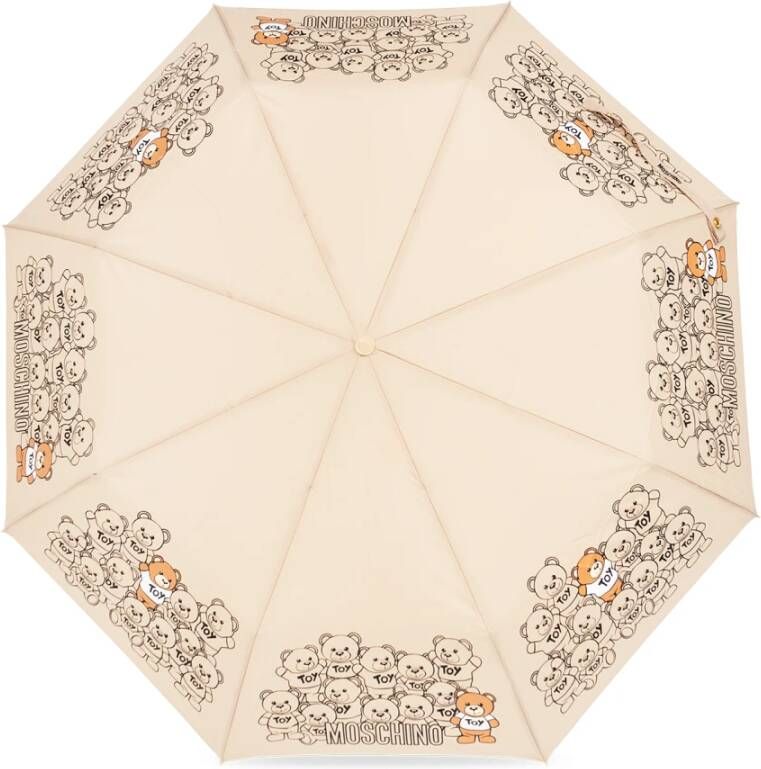 Moschino Paraplu met logo Beige Unisex