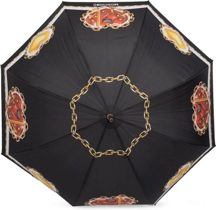 Moschino Paraplu met logo Zwart Unisex