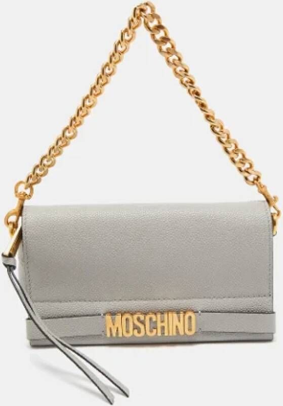 Moschino Pre-Owned Pre-owned Leather handbags Gray Dames