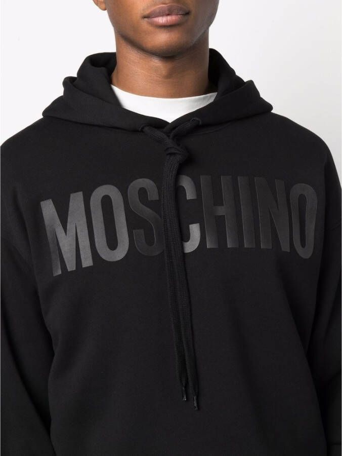 Moschino Gedrukte logo hoodie Zwart Heren