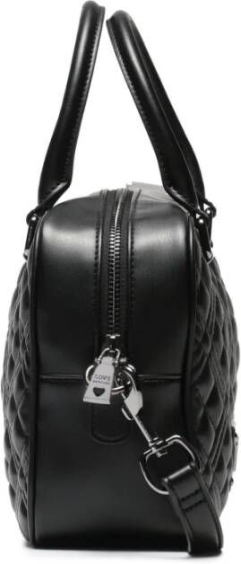 Moschino Quilted Zwarte Love Dameshandtas Schoudertas Zwart Dames