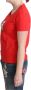 Moschino Rode Bedrukte Katoenen Korte Mouwen Tops Blouse T-shirt Red Dames - Thumbnail 2