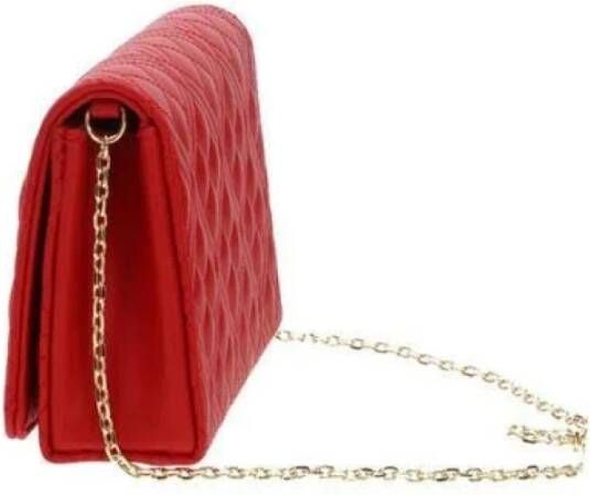 Moschino Rode Gewatteerde Eco Leren Love Schoudertas Rood Dames