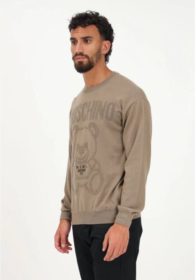 Moschino Round-neck Knitwear Beige Heren